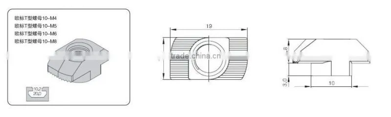 20s 30s 40s 45s Aluminum Profile Fastener Accessory T Nut Hammer Head Nuts with Bolts Industrail