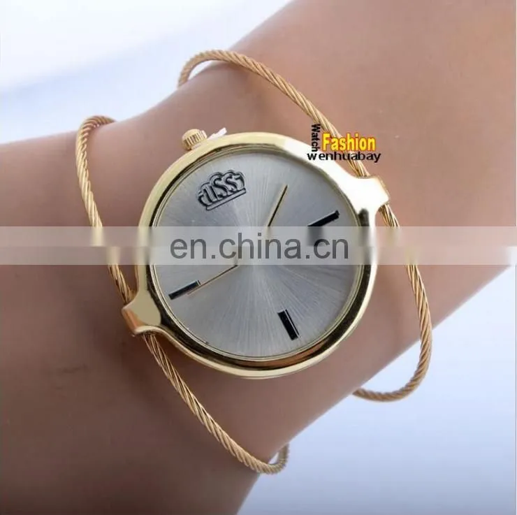 CUSSI foreign trade retro girl's watch round single steel wire Bracelet Watch women's watch wholesale quartz Steel Wire Bracelet
