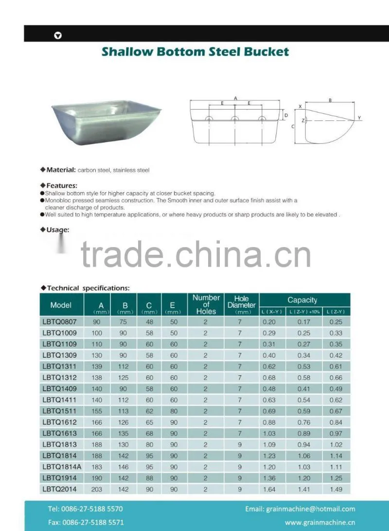 High quality Plastic Bucket for bucket elevator