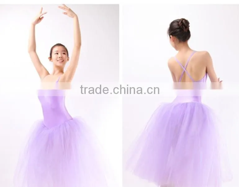 Camisole Leotard with Romantic Ballet Performance Tutus Dress Girls