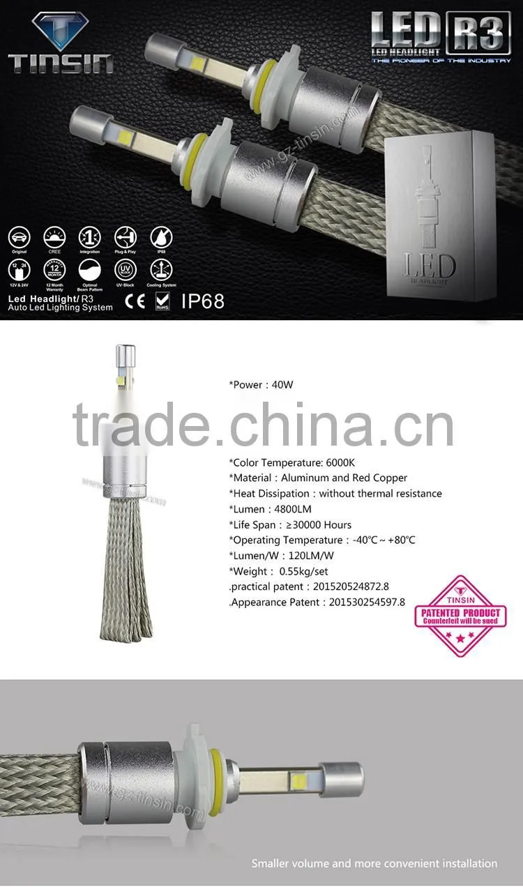 Smaller size 75w led headlight,led headlight lamp,led headlight 9006