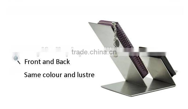 Metal Wallet Display Stand Purse Holder Matt Silver Stainless Steel Wallet Rack RWA003