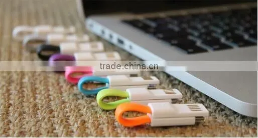 Smallest 8cm Key Ring Cable with most strong magnet USB Data Sync Charger for SAMSUNG for IPHONE
