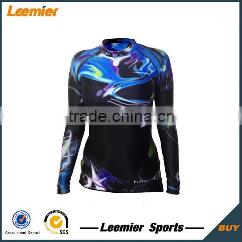 Fashion style custom sublimation design rash guard for women
