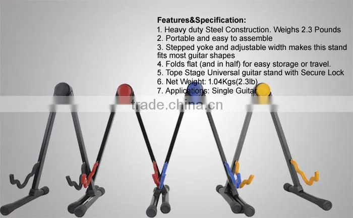 Portable A Frame Folding Metal Guitar Holder GS001DBL