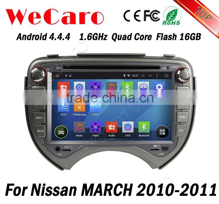 Wecaro WC-NM7043 Android 4.4.4 stereo double din for nissan march car dvd player with gps WIFI 3G 1080p