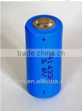 ER14335 2/3AA Li-Socl2 Lithium Battery 3.6V 1600mah lithium battery