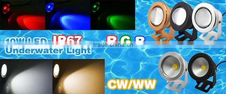 10W RGB LED underwater lighting 12v pool light IP67 Waterproof