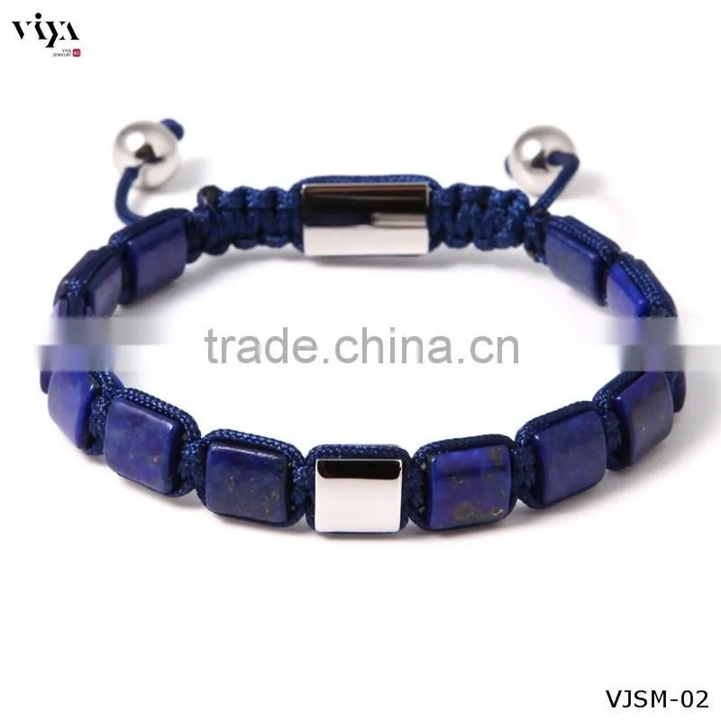 Bracelet Jewelry Charm Square Beads Mens Bracelets with Natural Stone bracelet