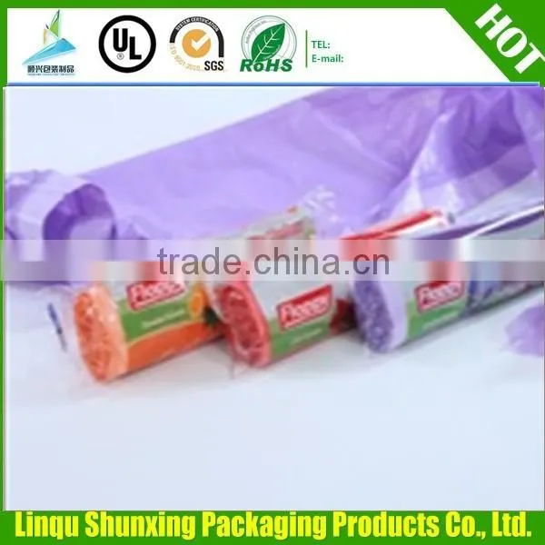 Drawstring Garbage Bags / white trash bag with string tie / 30mic trash bag