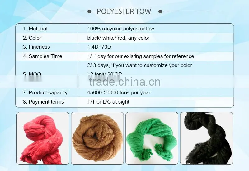 1.5 denier polyester tow cutting into flocking