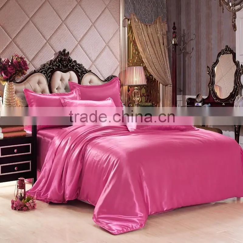 Pure color double tencel 4pcs bedding sets mulberry silk quilt cover sheetshotel bedding wholesale