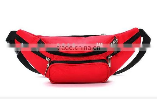 Fashion fanny pack waterproof nylon sport waist bag With Adjustable Strap and Bottle Holder