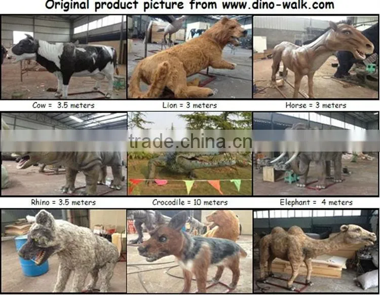 Amusement park artificial animatronic emulation realistic robotic animals mammoth