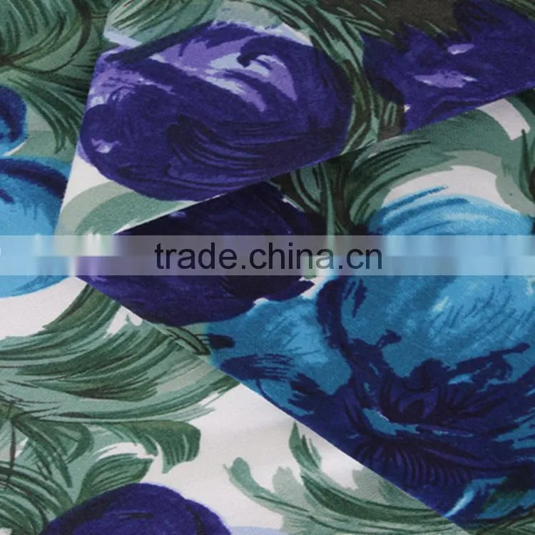 Beaulty flower design printed 100% cotton fabric for bulk wholesale clothing