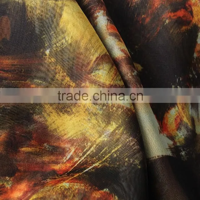 2016 digital fabric textile 100% polyester silk chiffon printed fabric wholesale