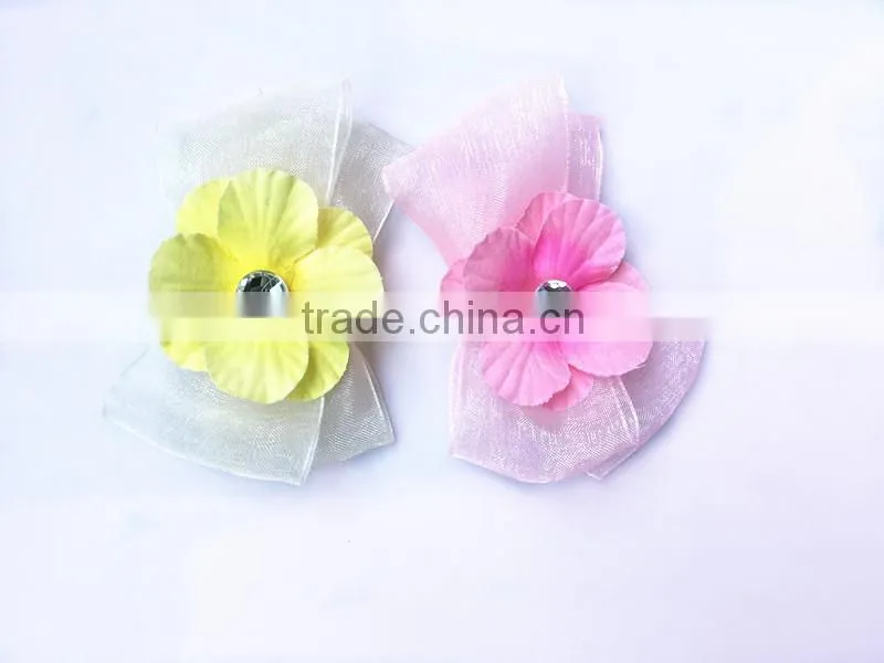 Tennager Lace Hair Bow Accessory,Vintage Artificial 3.5" Tutu Hair Bow
