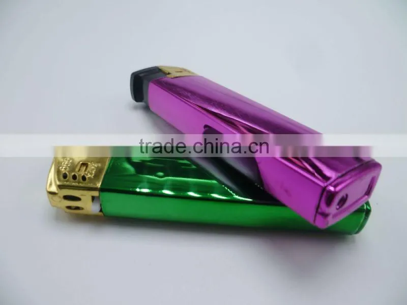 Solid color plating gold safety cap cigarette lighter