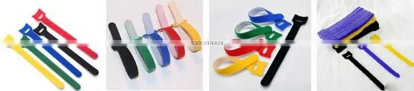 Customized adjustable hook and loop cable tie with buckle