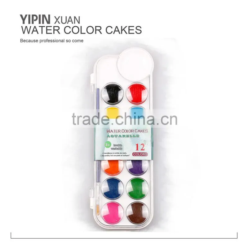 Washable 12 Colors Dry Water Color Cake For Aquarelle