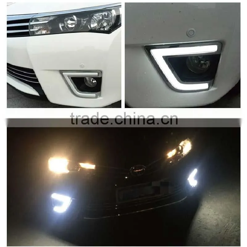 New arrived! 2014-2015 TOYOTA COROLLA GUIDE LIGHT LED DAYTIME RUNNING LIGHT LED DRL FOR COROLLA FOG LAMP WITH TURN SIGNAL