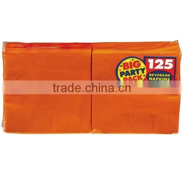 16*16" Environment-Friendly disposable black paper napkin printed napkin or color napkin