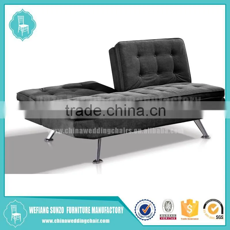 pillows sofa bed with chaise function and chromed legs SZ-013#