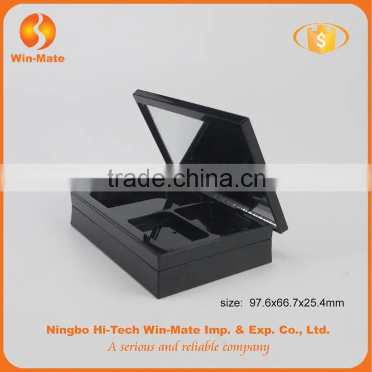 Factory promotion! 2 layer foldable 5 color black large Eyeshadow Palette box with mirror