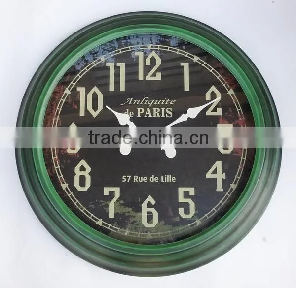Dia 60 cm country style Round Metal Wall Clock, Rustic Wall Clock