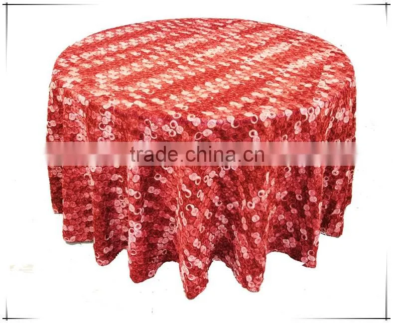 Red small rosette table runner embroidery table runner