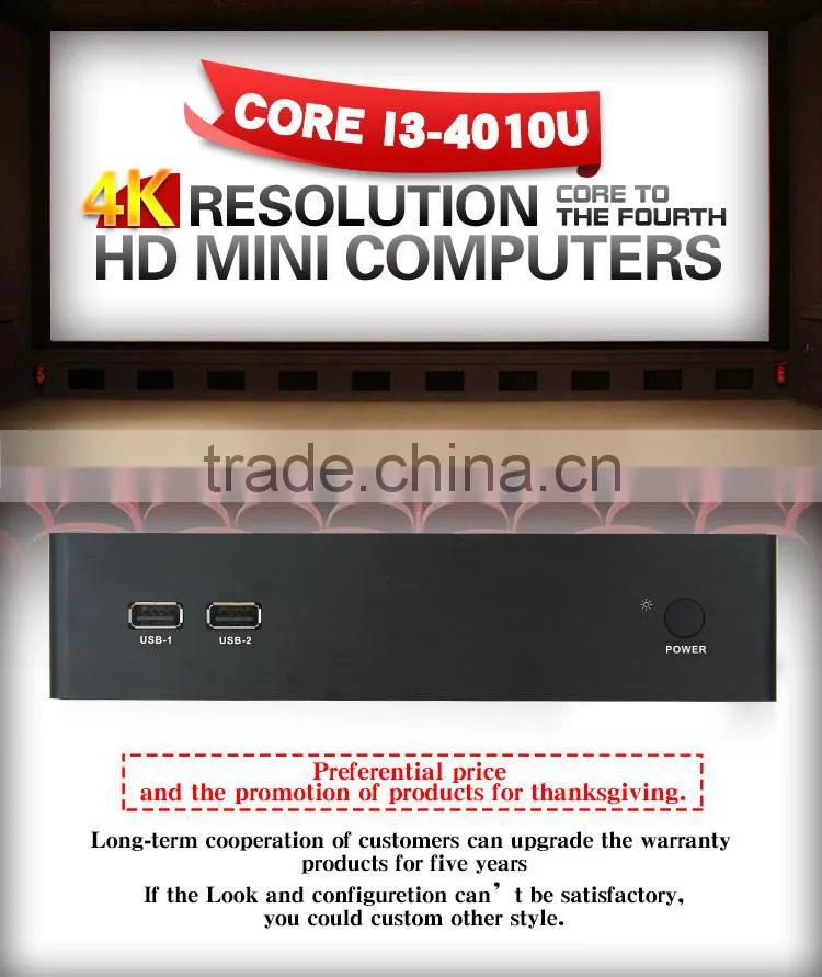 I3 4010U 4G/32G Htpc Mini PC Mini Computer Thin Client Mini PC i3 Thin Client Computer Industrial Mini PC