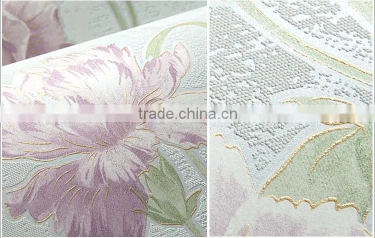 colorful big follower bedroom decoration pure paper wallpaper