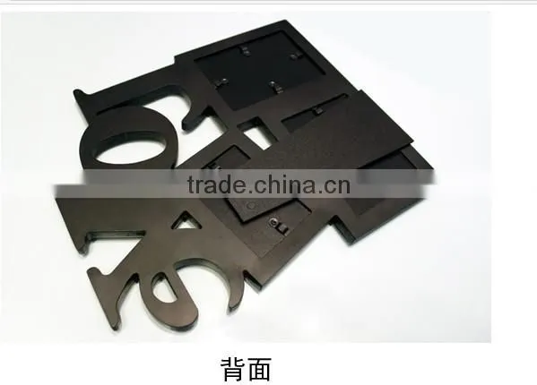 letter wood collage photo frame,wedding decoration,unique cooletion picture frame