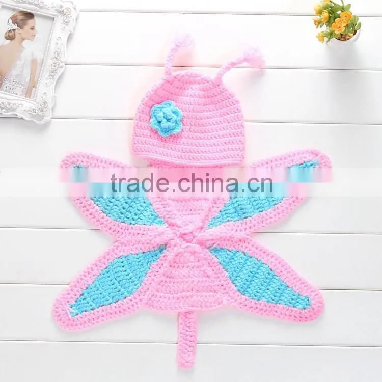 Crochet Knitted Wool Butterfly Photo Costume,Newborn Baby Photo Outfit