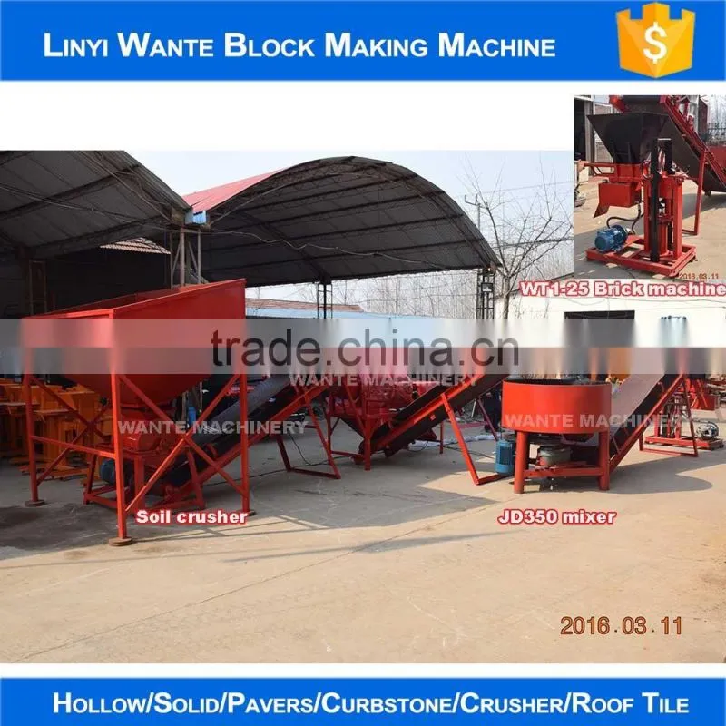 2016 WANTE BRAND WT1-25 ECO BRAVA INTERLOCK BRICK MACHINE LINE FOR ALGERIA