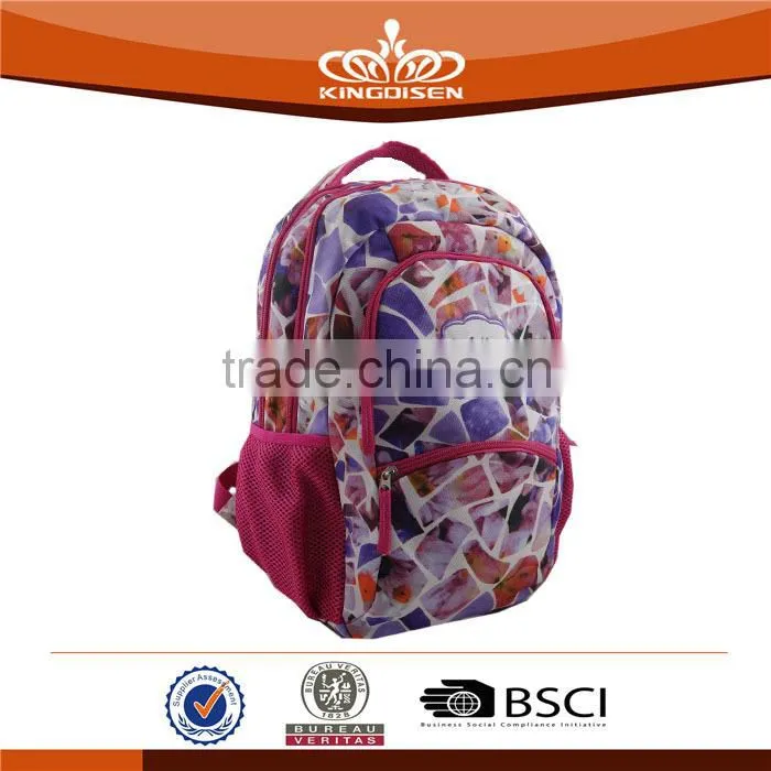 School blue jean backpack outdoor