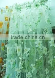 Flocking Organza Fabric for Curtains, Garments and various decorations