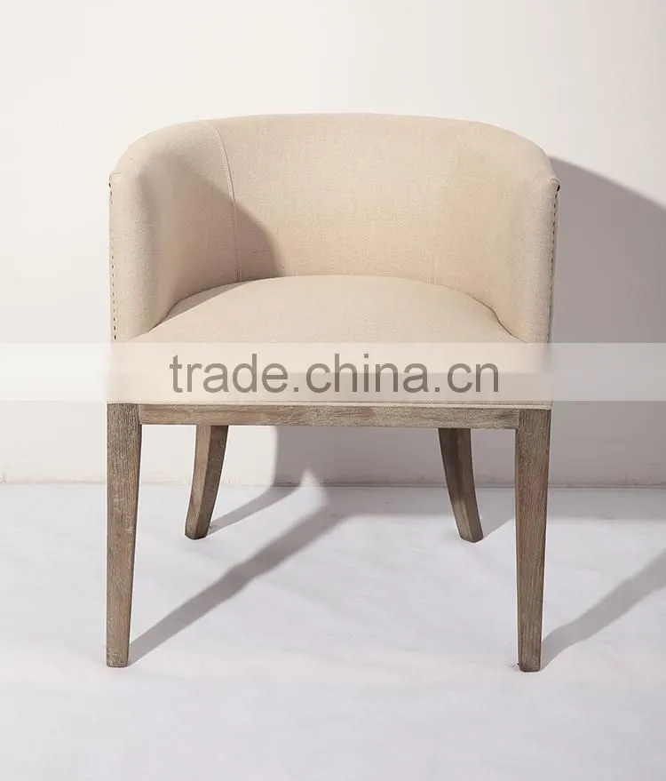 American Wooden Upholstered Armchair