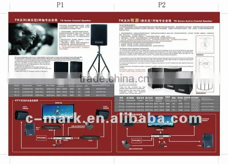 15 inch professional audio coaxial speaker TK115