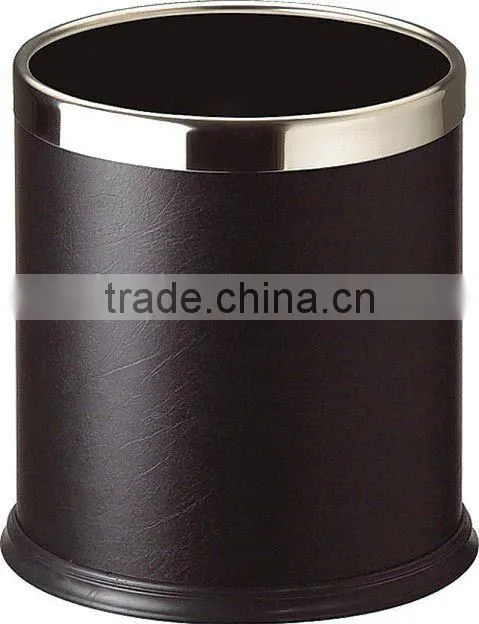 Faux leather single layers trash can manufacturer