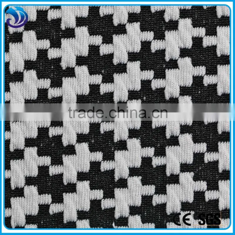 polyester/spandex Houndstooth design knitting fabric for garment