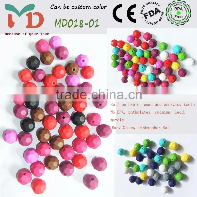 2015 silicone baby jewelry, chew bead silica gel