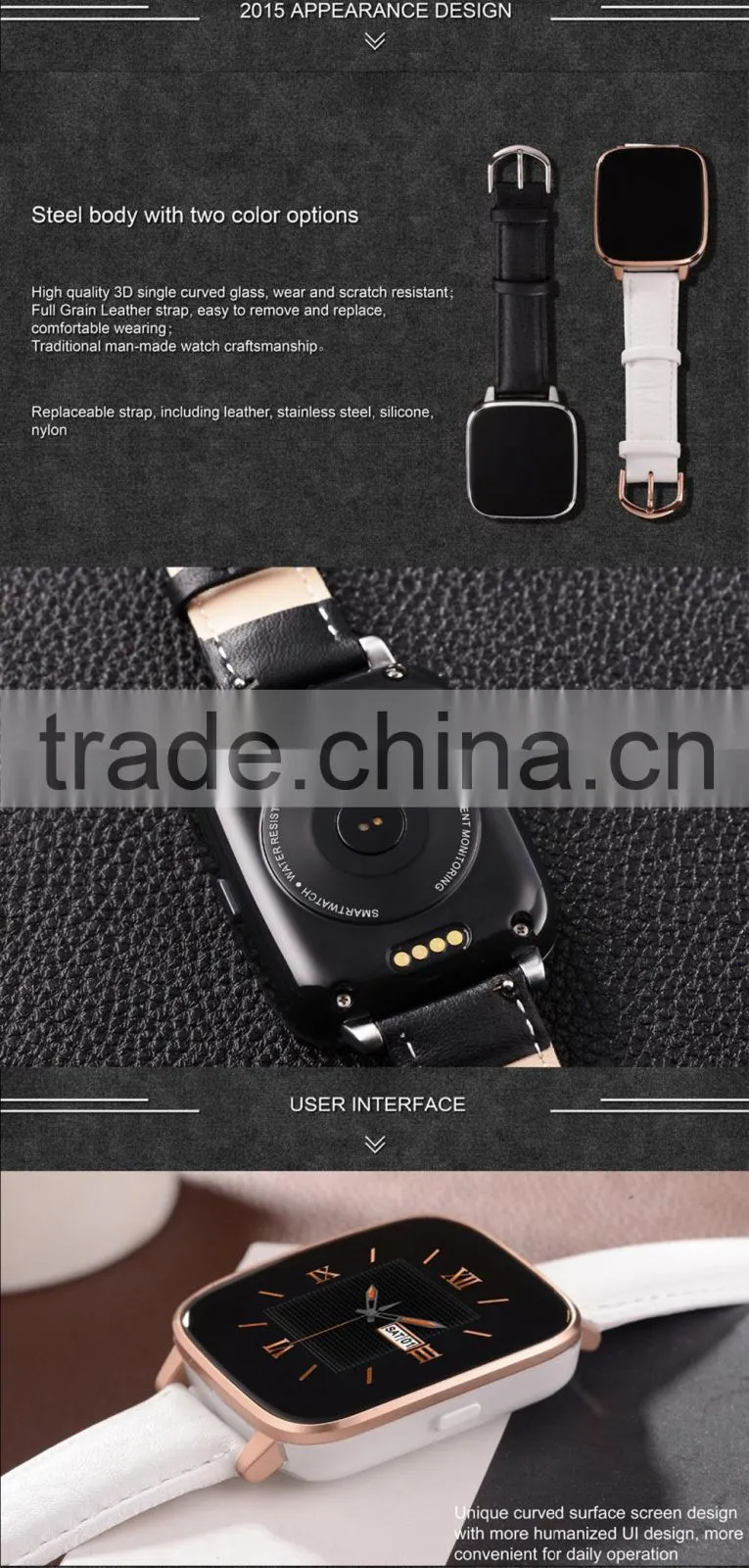 New Launch MTK2501 Untra-thin Design Sport Smart Watch 2015