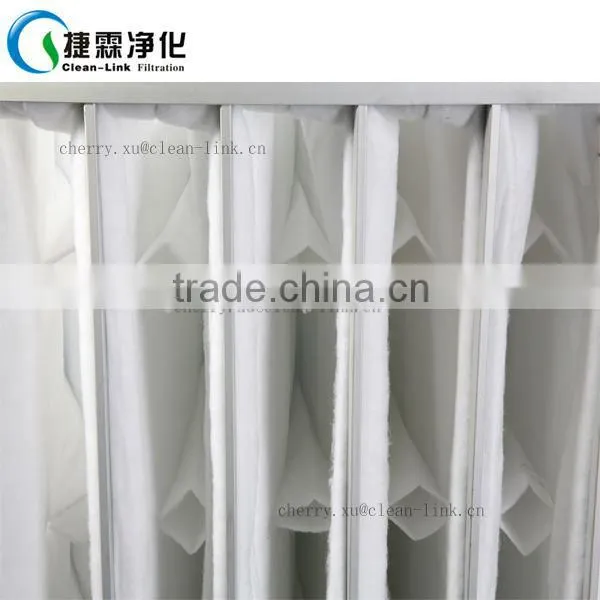 Hot sale Shot sale bag filter media/synthetic fiber pocket filtynthetic fiberglass filter media bag Air Filter air pocket filter