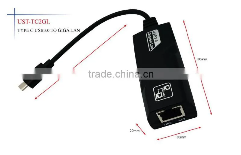 USB3.1/Type-C to Gigabit Ethernet Adapter USB3.1 to USB3.0 Gigabit Lan for Macbook