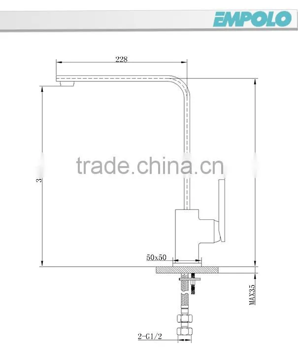 Single Handle Polished 59% Brass Kitchen Mixer 35 2101