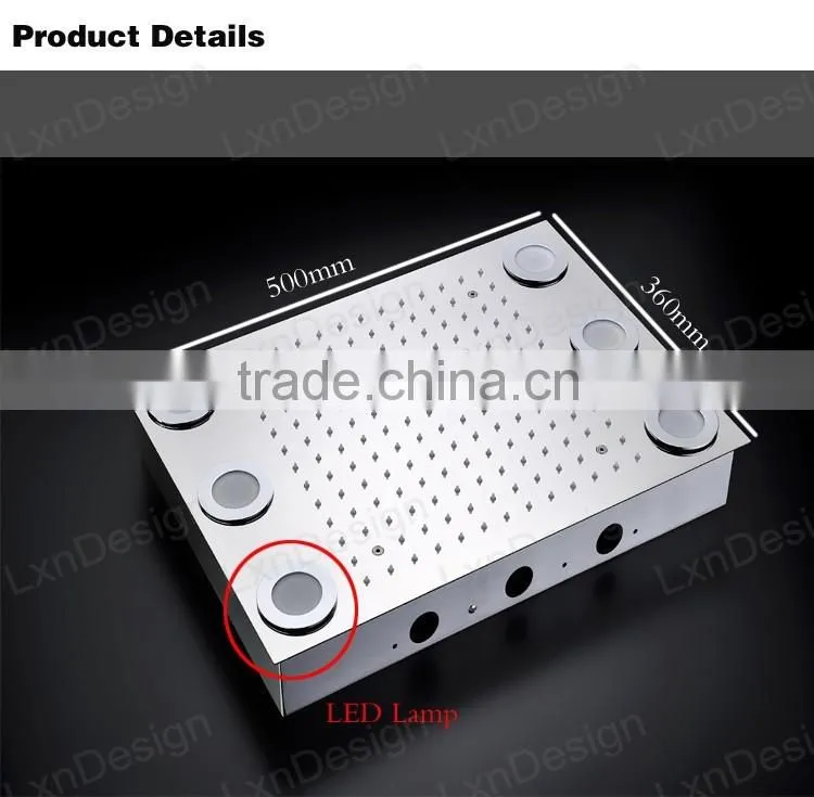 embed ceiling bath shower 2 in 1 multiple color remote control electric shower set with led light bathroom shower set