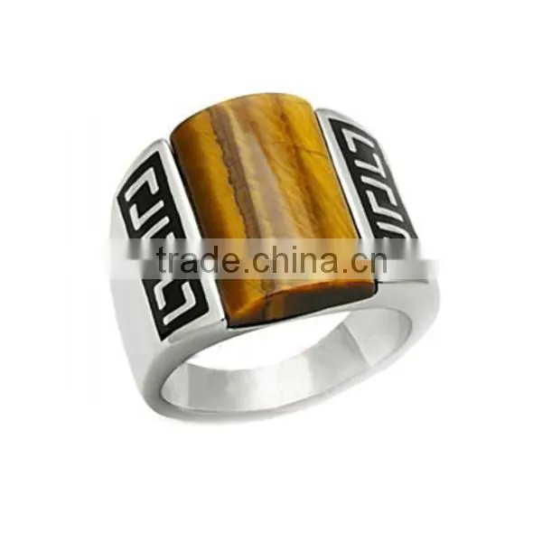Black epoxy chain pattern design casting rings jewelry ring silver ring stainless steel ring factory manufacturer sale (LR9006)