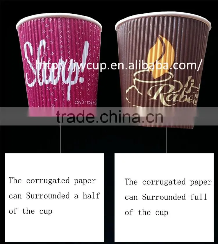 Double wall insulated hot ripple paper cup decorative coffee cups