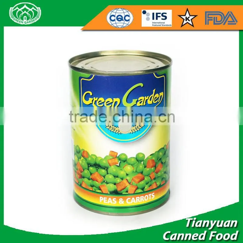 400g canned green peas with carrots
